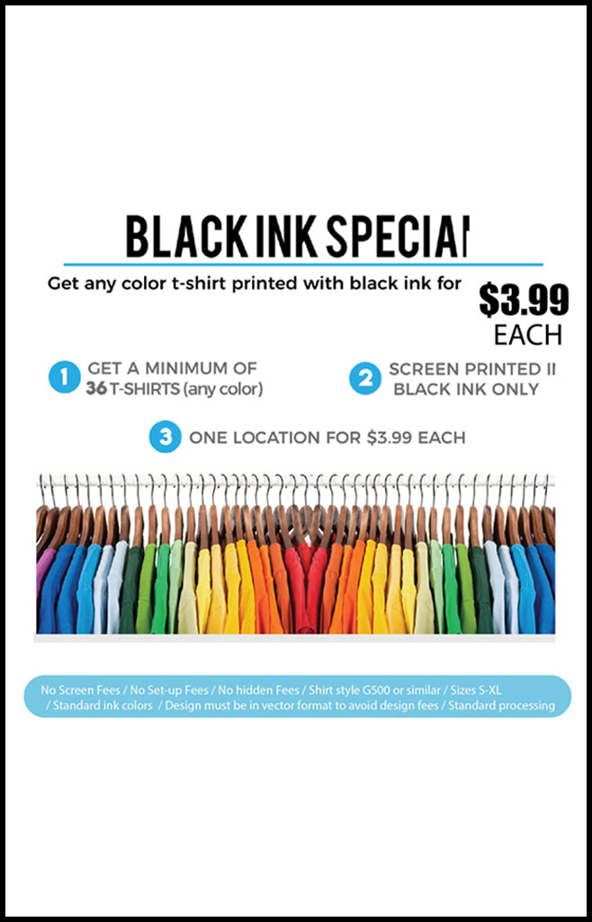 Black ink special $399 each